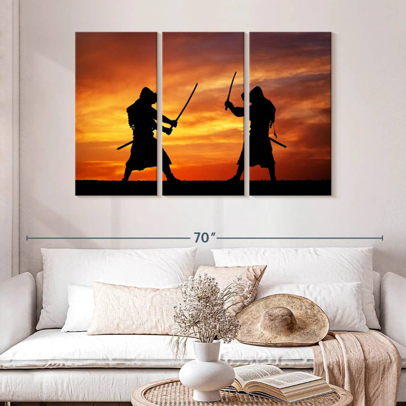 Leisha Samurai Sunset Duel, 32" H x 50" W