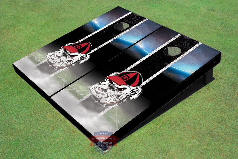 All American Tailgate NCAA Solid Wood Cornhole Set, Black