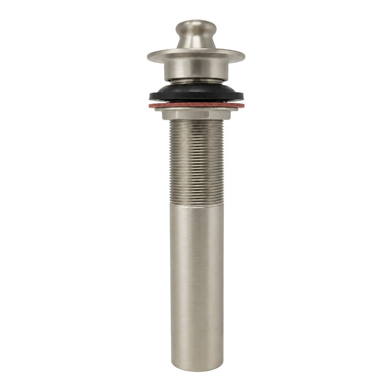 Ensemble de bonde de lavabo avec bouchon facile à soulever et trous de trop-plein, Nickel mat