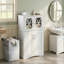 Armoire de rangement autoportante de grande capacité pour salle de bain à 4 portes avec tablettes de rangement internes réglables personnalisables pour la salle de bain