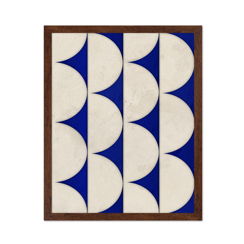 Motif géométrique de carreaux, Affiche, H 08 po x l 10 po, Encadrement brun