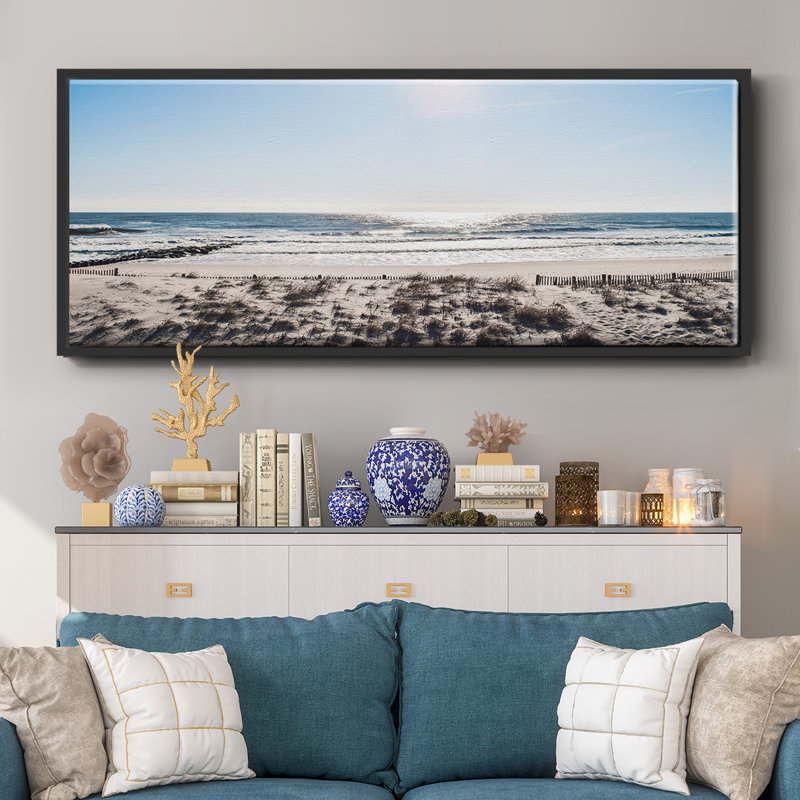 Sunday Surf- Framed Canvas, 24" H x 60" W