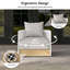 Fauteuil pivotant en aluminium et acacia Kielah-1651604358