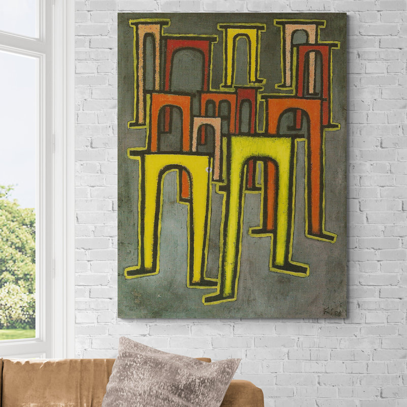 Arinola Revolution of the Viaduct by Paul Klee - 1 Piece Wrapped Canvas Wall Art, 41cm H x 31cm W x 5cm D