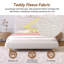 Lit contemporain tapissier à profil bas avec tissu en molleton Teddy et pieds ronds massifs Conception élégante en forme de courbe pour la chambre à coucher, grand lit