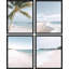 «Beach Shore Tropical Palm Tree Island», reproduction encadrée de 4 pièces-90605080-90605079