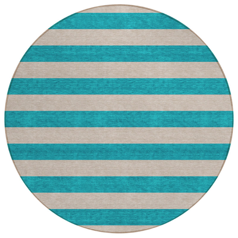 Tapis extérieur rond lavable antidérapant 8 pi