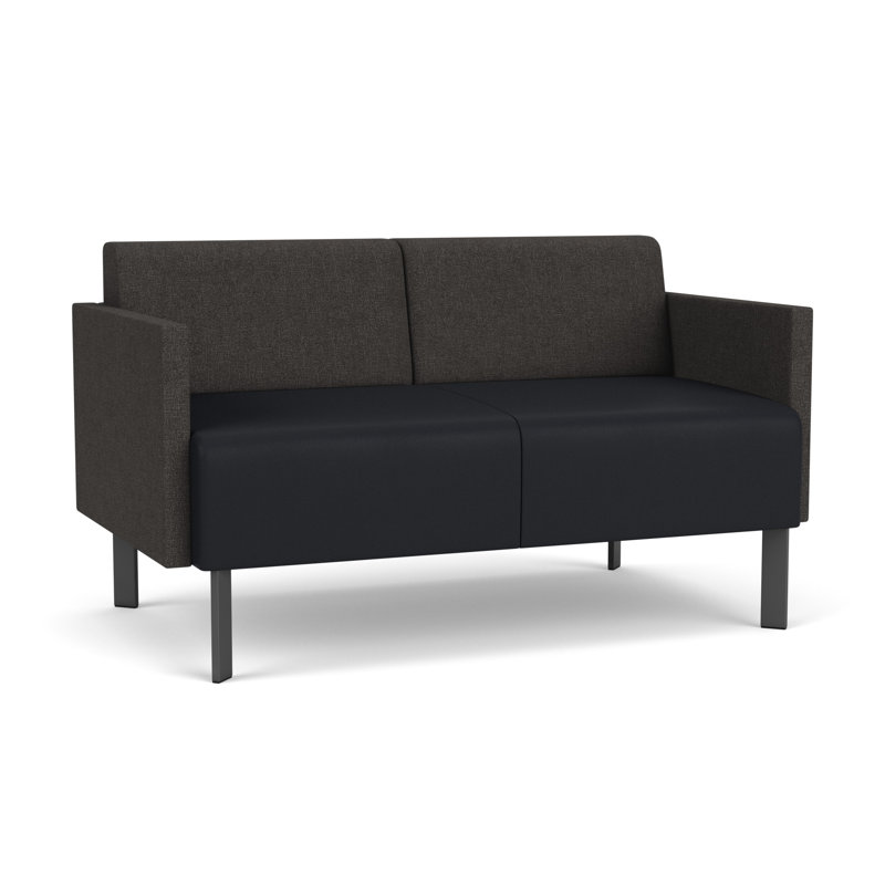 Causeuse de réception Luxe Lounge, Acier gris anthracite, Fumée Archetype \/ noir Modena