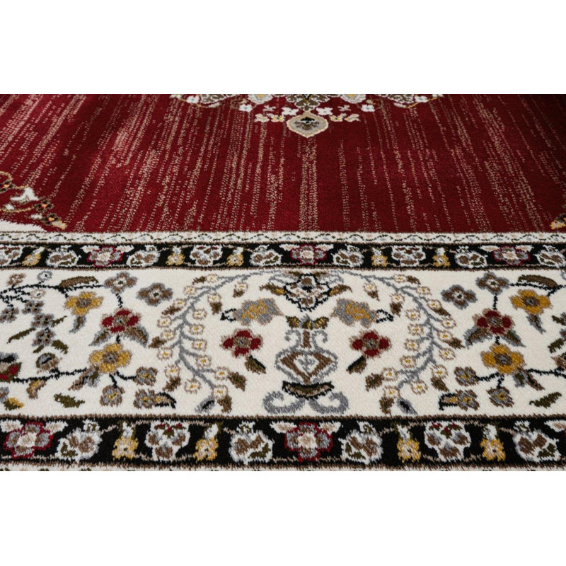 Sutphin Collection Medallion Transitional Area Rug, Red, Rectangle 8' x 11'