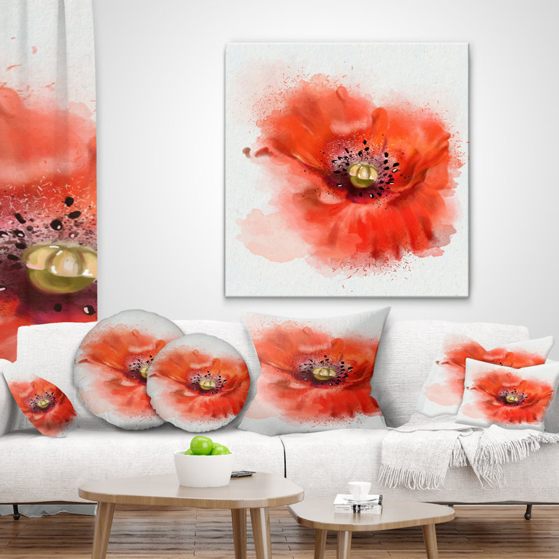 Coussin lombaire floral, Carré, 16 po x 16 po