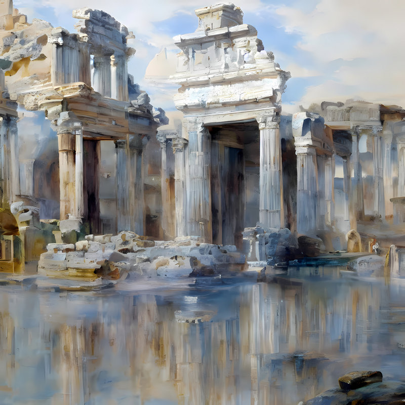 Roman Ruins, 42" H x 42" W