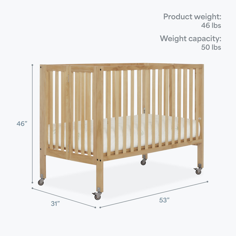 Lit de bébé portatif convertible 2-en-1, Naturel