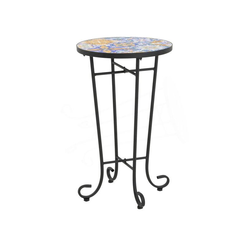 Table d'appoint de patio en acier thermolaqué
