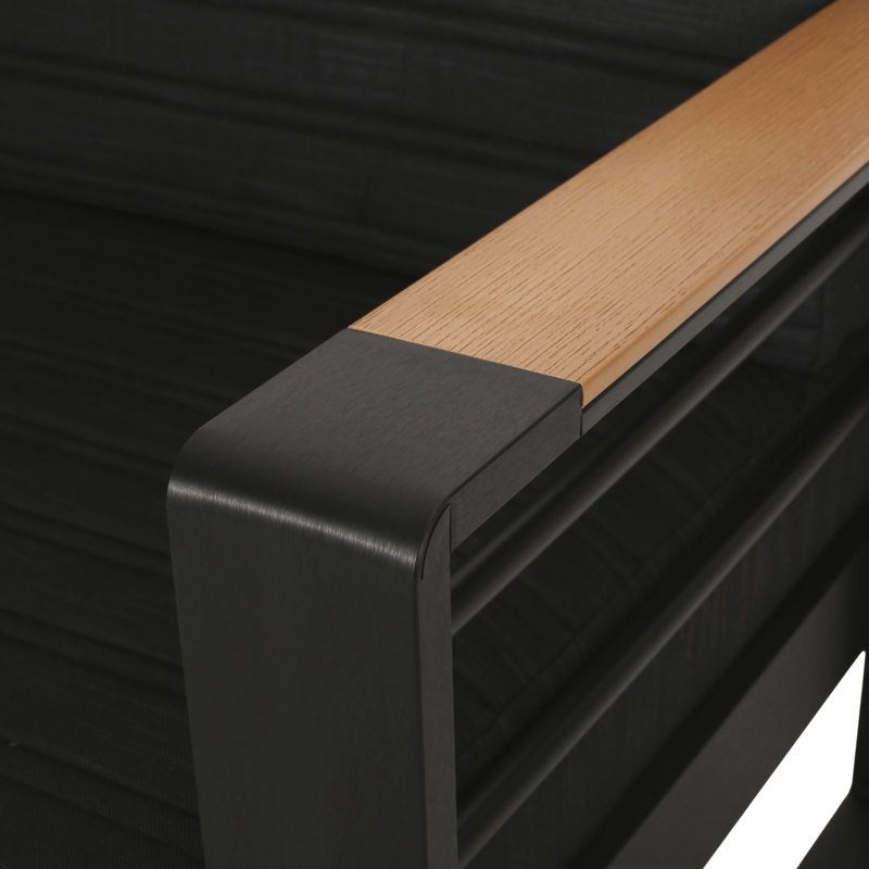 Sièges avec coussins et propriétés décoratives en composite bois-plastique