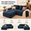 Canapé d'angle modulaire moderne Ironwood de 82 po en forme de L avec pouf amovible, revêtement en velours côtelé haut de gamme, canapé 2 places avec assise profonde, design capitonné et base antidérapante, aucun assemblage requis-1473275243