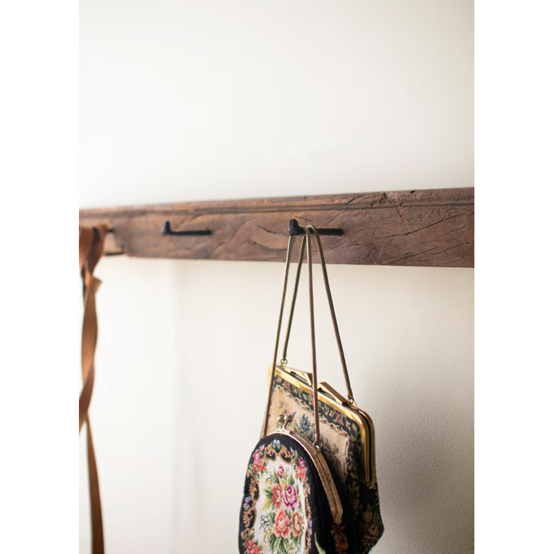 Ensemble de 2 crochets muraux en bois recyclé