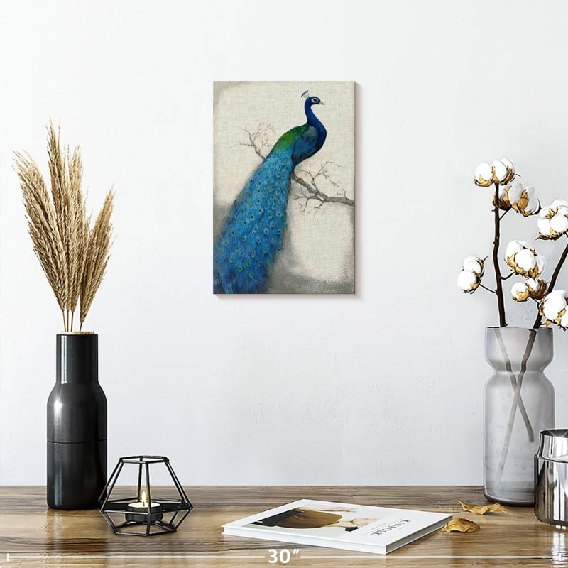 Bleu paon Brampt I, H 12 po x l 8 po