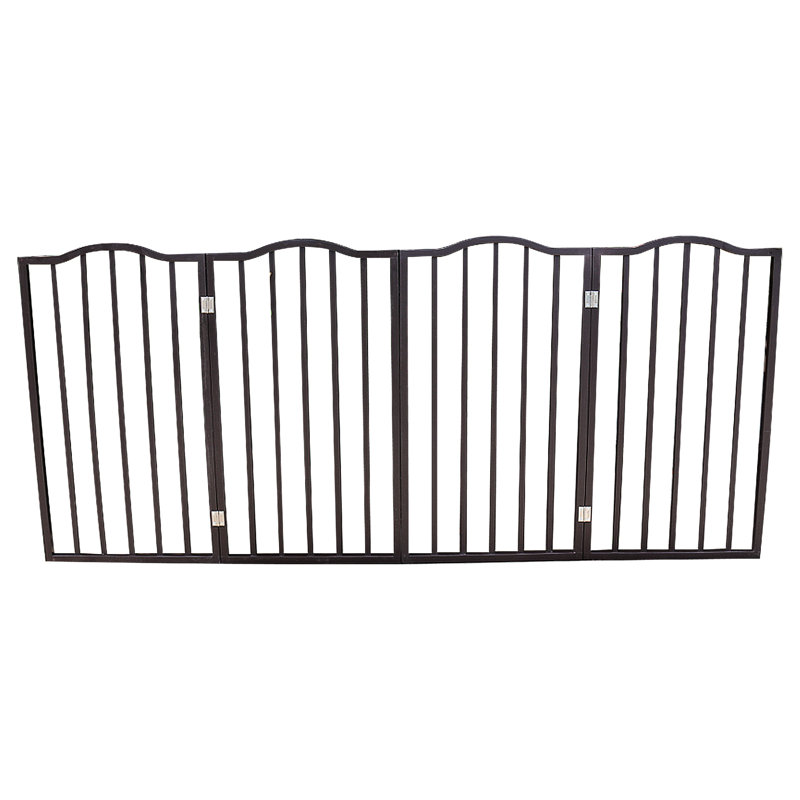 Barrière pour animaux autoportante brun foncé - pliante pour les portes qui maintient une maison propre et ordonnée