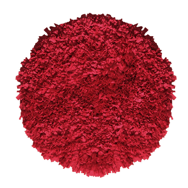 Rosebank Tufted Red Area Rug, Round 3'