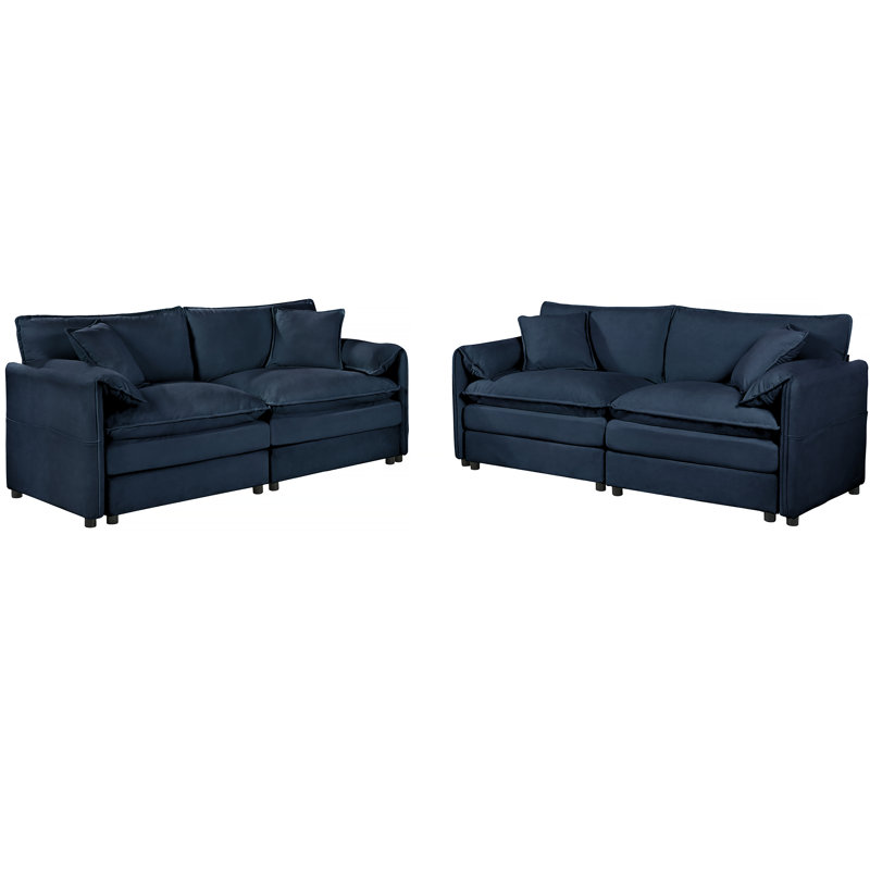 Ensemble de canapé surdimensionné surdimensionné à 2 sièges profonds avec confort moelleux, style moderne et agencement de bricolage flexible pour le salon ou le bureau.