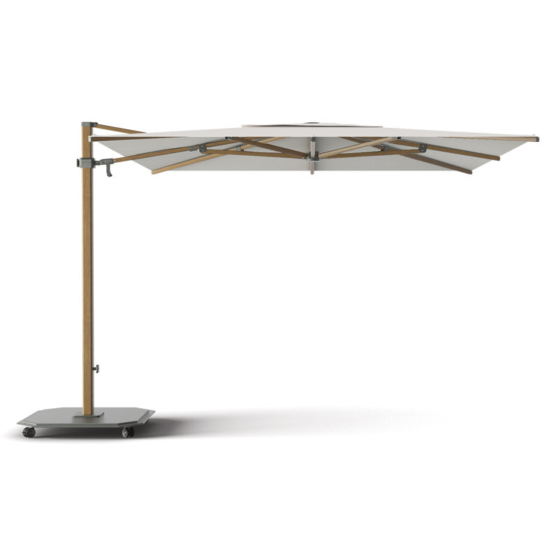 216'' W Sunbrella® Cantilever Umbrella, Alu Teak, Silver Anodized, Canvas Natural Sunbrella® Canvas