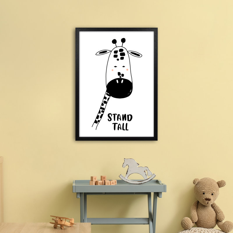 Giraffe by Miniofmine - Print, Brown Framed, 63cm H x 46cm W x 3cm D