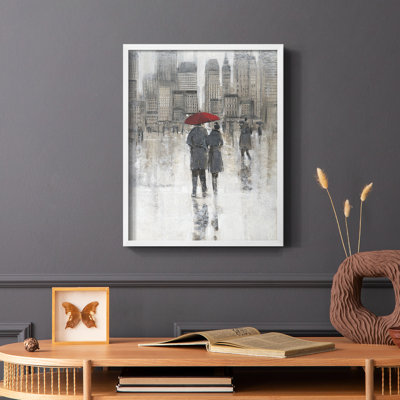 «Rain in The City I», reproduction encadrée - bois massif