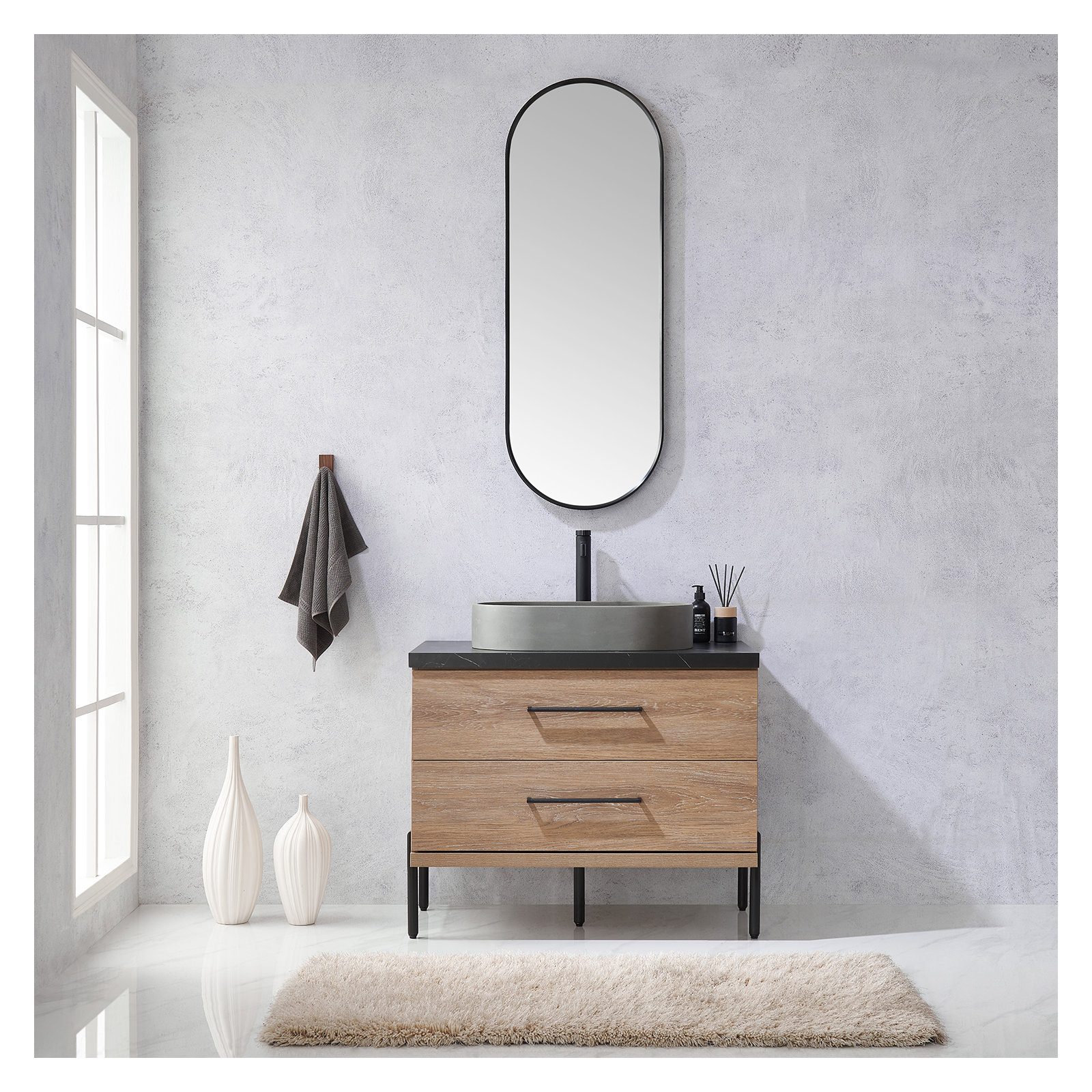 Dasher 36'' Single Bathroom Vanity with Mirror