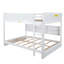 Solid Wood Bunk Bed with Built-in Storage Cabinets, Charging Station, Ladder and Safety Guardrails-20660106