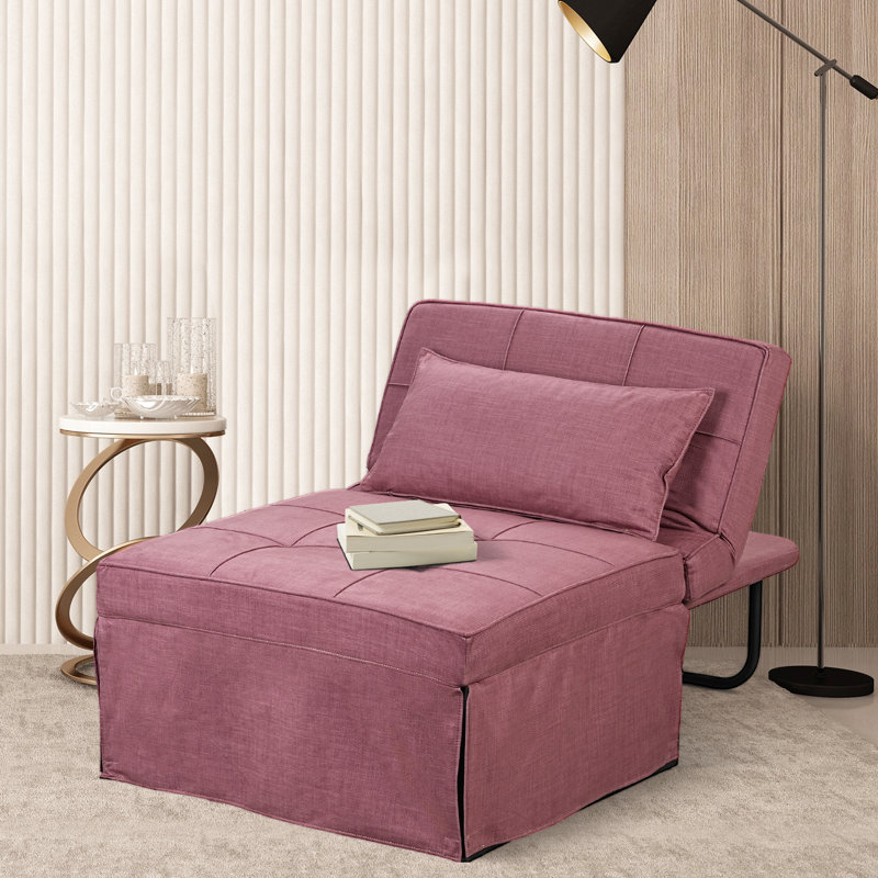 Canapé-lit rembourré 71 po Chaliyah, Pink Cotton Blend