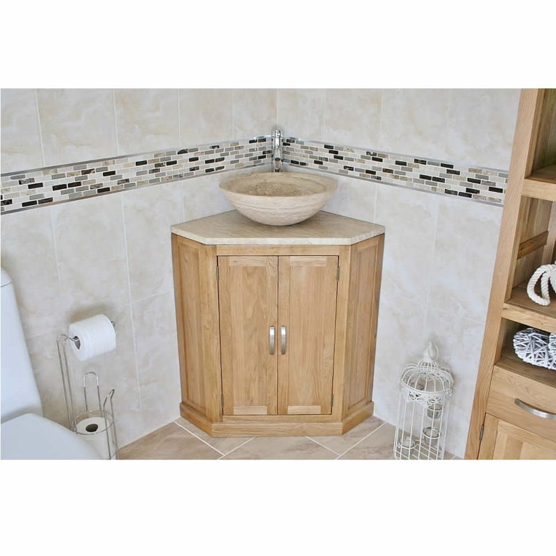 Debose 550 mm Freestanding Single Vanity with Vessel Stone Basin