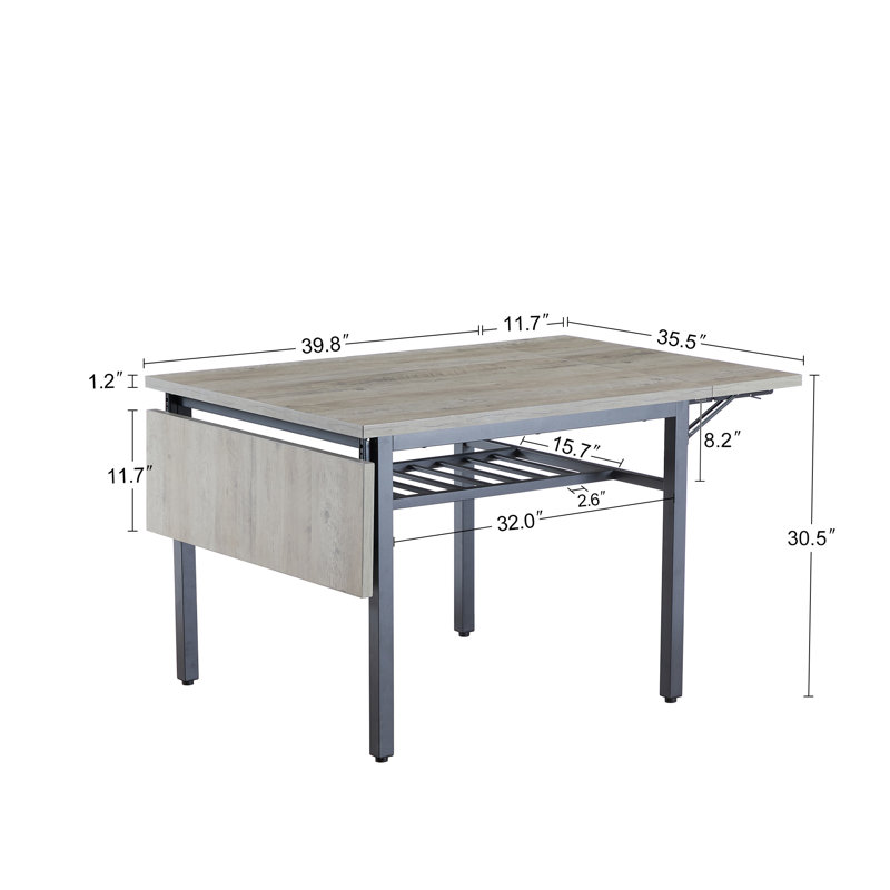 Table pour dîner pliable, Gris