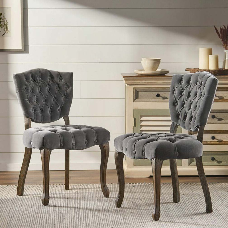 Chaise de salle à manger en velours