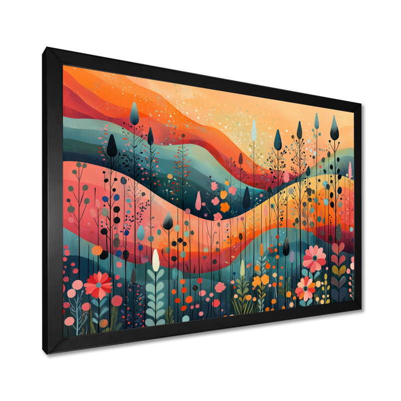 «Ilyssa Pastel Colors Of Desert Blossom Landscape III - Abstract Botanicals», art mural, Noir, noir, noir, noir