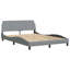 vidaXL Bed Frame Dover Light Grey 137x190 cm Fabric-97706084-97706086