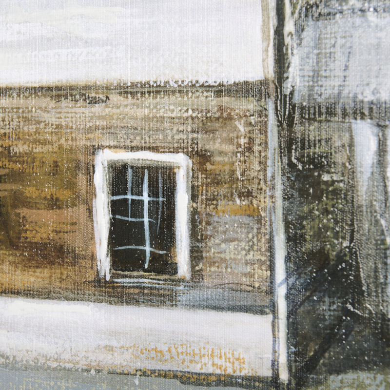 Toile texturée embellie à la main Old Barn II, H 50 po x l 40 po x P 1,5 po