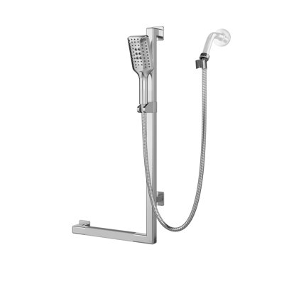 Seville Slide Bar Slip Resistant ADA Compliant 500 lb Weight Capacity Slide Bar with Multi-function Handshower Right