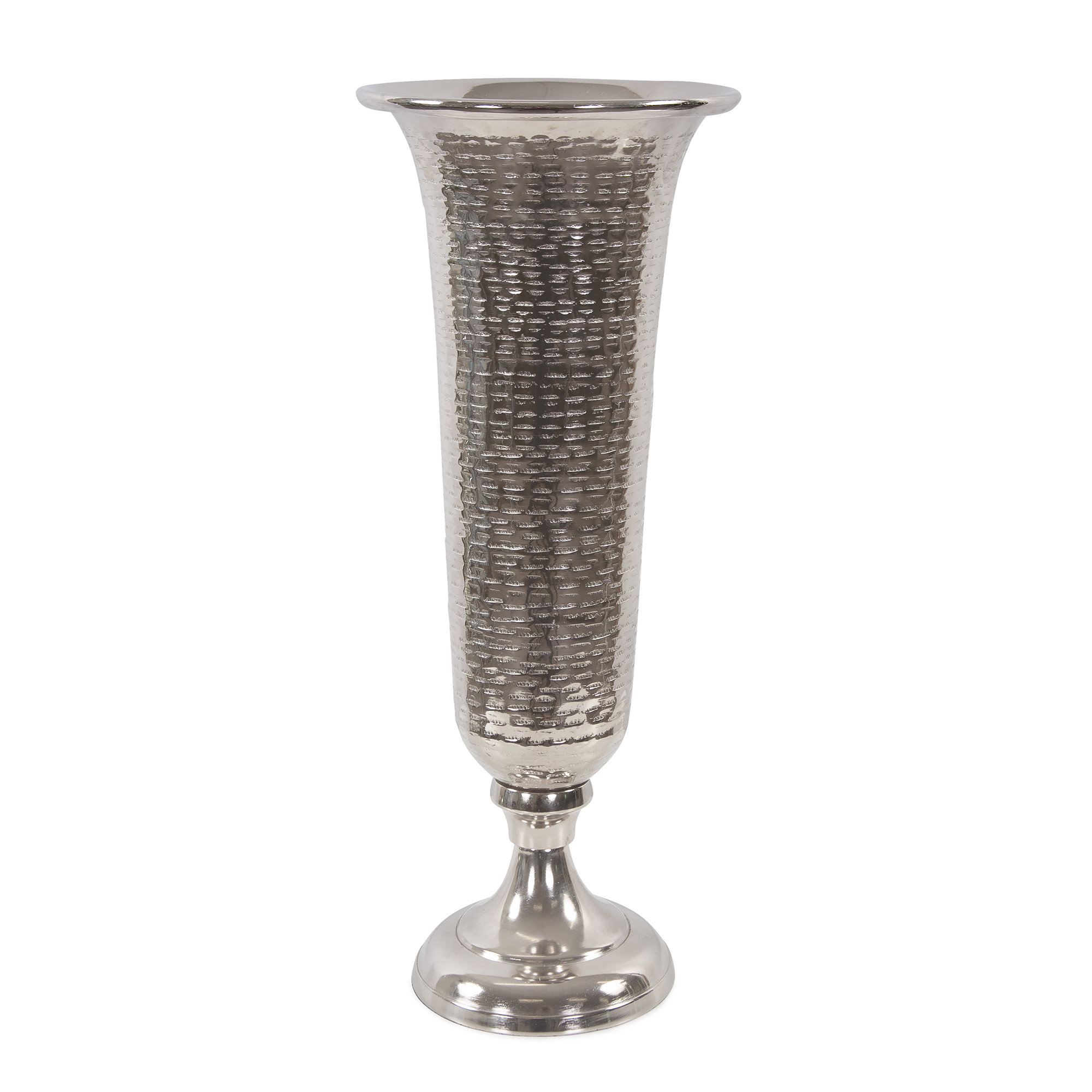 Torvi Handmade Aluminum Table Vase, 20" H x 8" W x 8" D, Silver