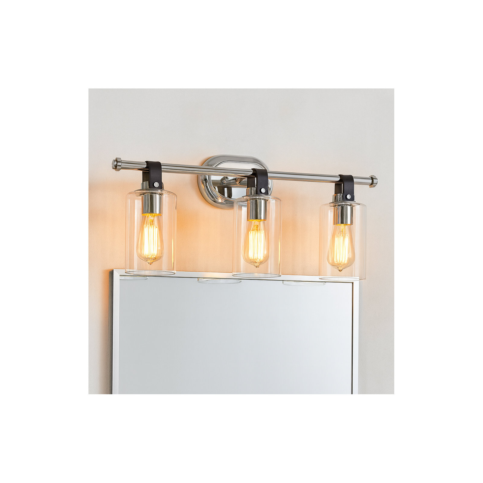 April 3 Light Transparent Dimmable Vanity Light, Chrome