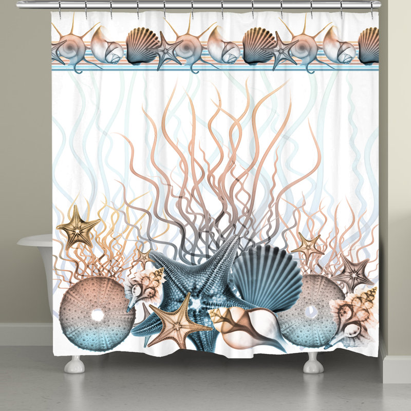 Wilhoite Sunset Seashells Shower Curtain