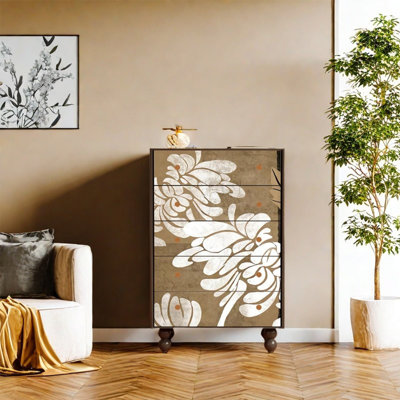 Stylish Decorative Cabinet with Pine Wood Frame