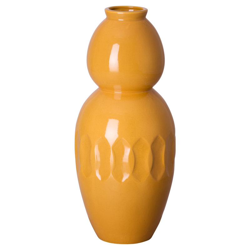 Vase de table en céramique 20,5 po Poteet, Caramel écossais