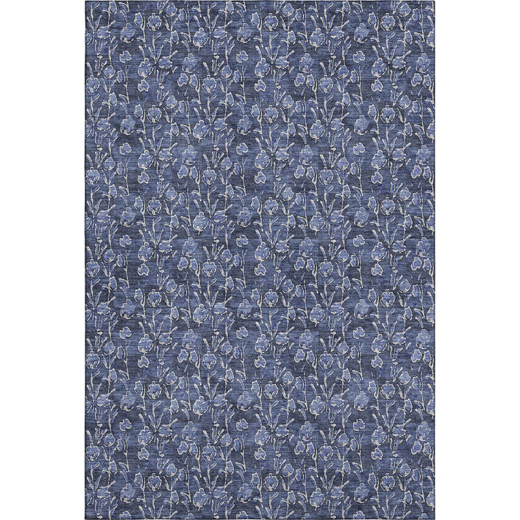 Premium Machine Washable Prisco Navy Rug