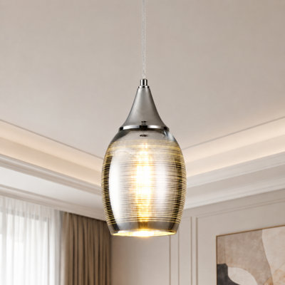 1 - Light Glass Single Pendant Light