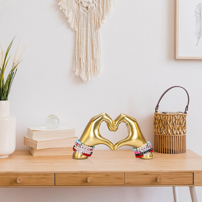 Heart Heart Sculpture, Gold