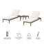 Ensemble de meubles d'extérieur en bois de teck 3 pièces avec chaises longues et table d'appoint Northlake