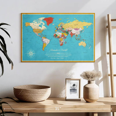 Carte du monde personnalisée «Apprendre, je pousse»
