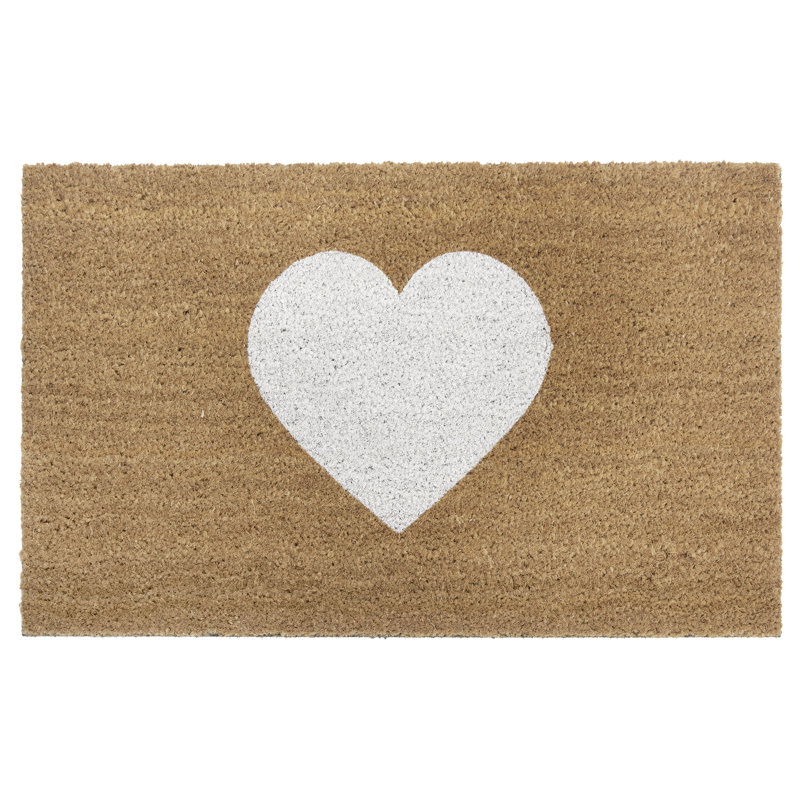 Doormat Heart, White