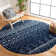 Tapis bleu marine à motif géométrique Cobos