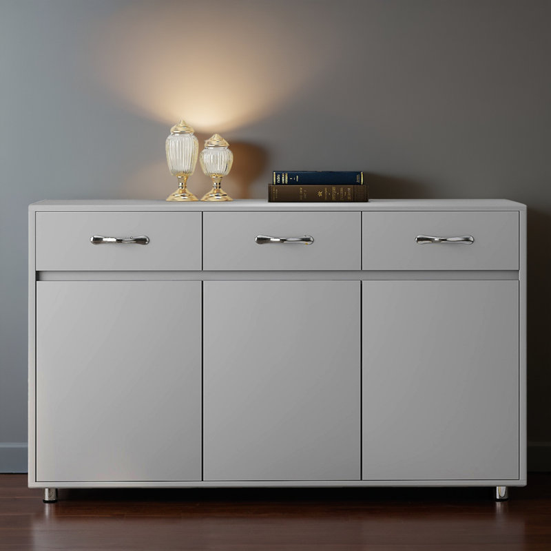 53" Kitchen Storage Sideboard Buffet Cabinet Console Table, Gray